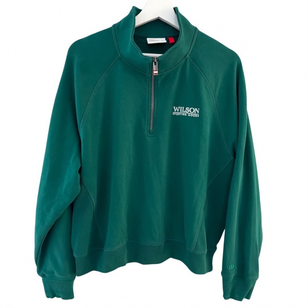 Wilson Sporting Goods Womens XL Green Quarter Zip Pullover Sweatshirt WW00155431 - Picture 2 of 11
